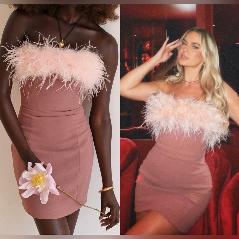 HOUSE OF CB 'Alexa' Warm Pink Mini Dress size S NWT
